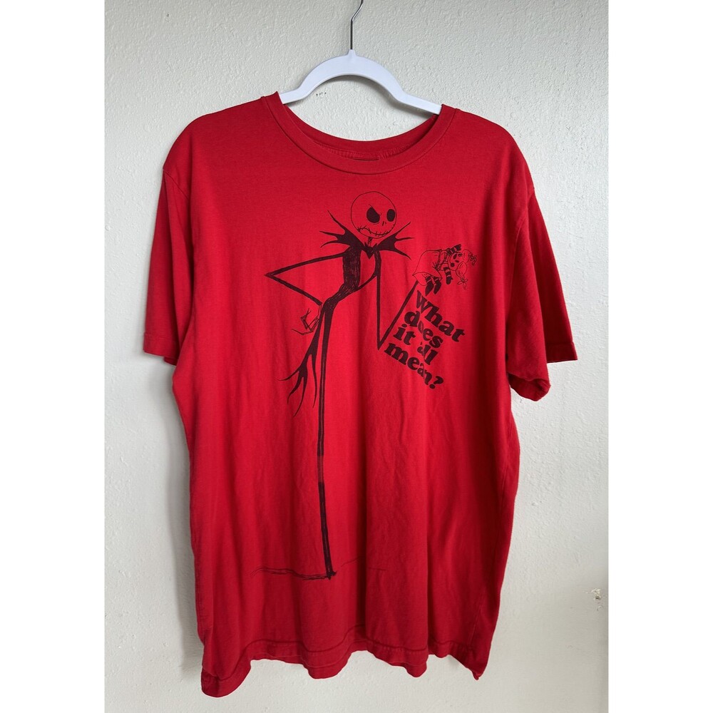 Jack Skellington T-shirt Nightmare Before Christmas What Does It All Mean Red